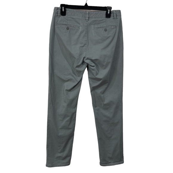 BONOBOS Mens Slim-Fit Straight-Leg Washed-Chino Pants 32x 31 Gray Flat-Front - Picture 7 of 10